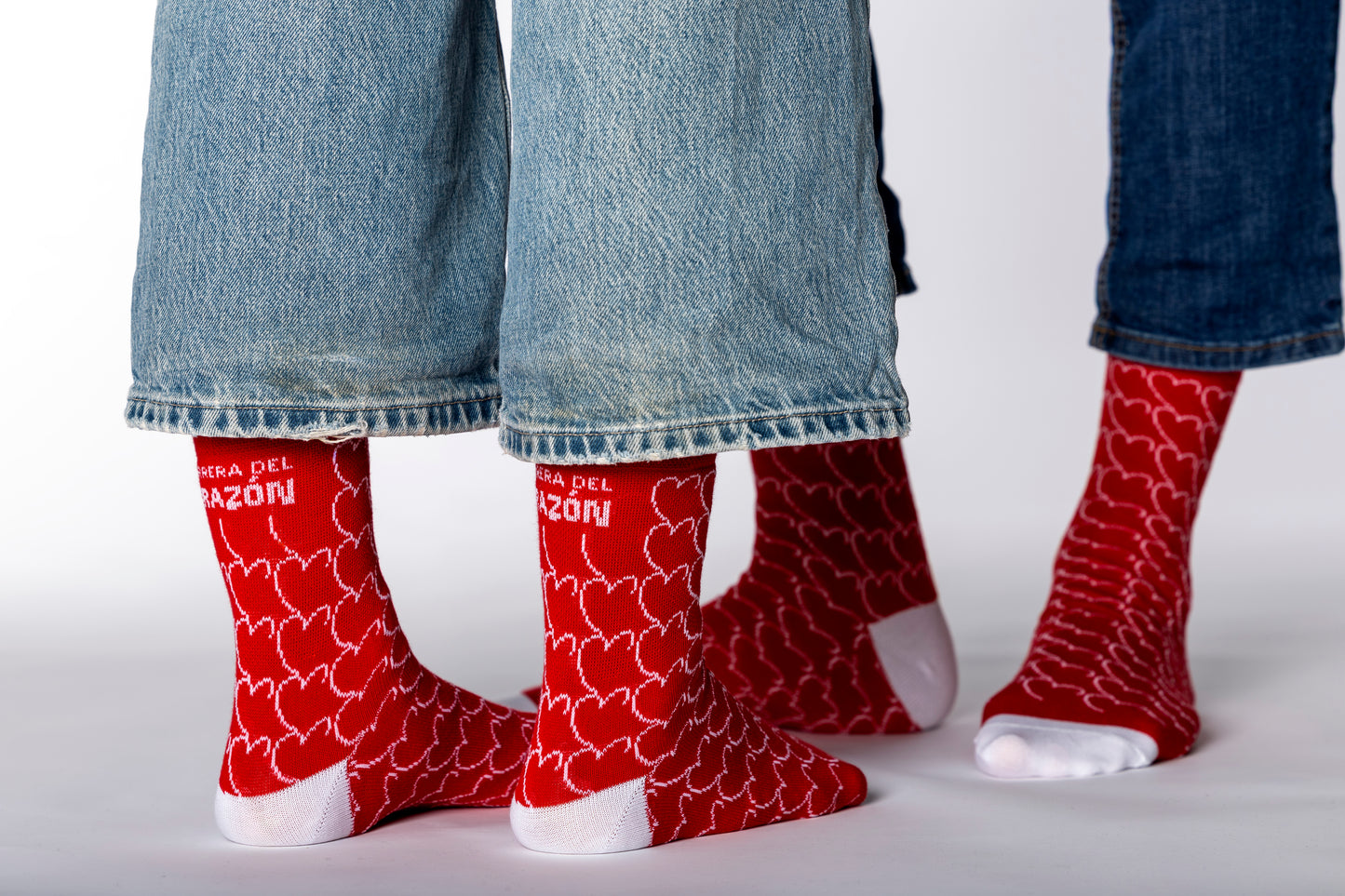 Calcetines rojos y blancos " Carrera del Corazón"