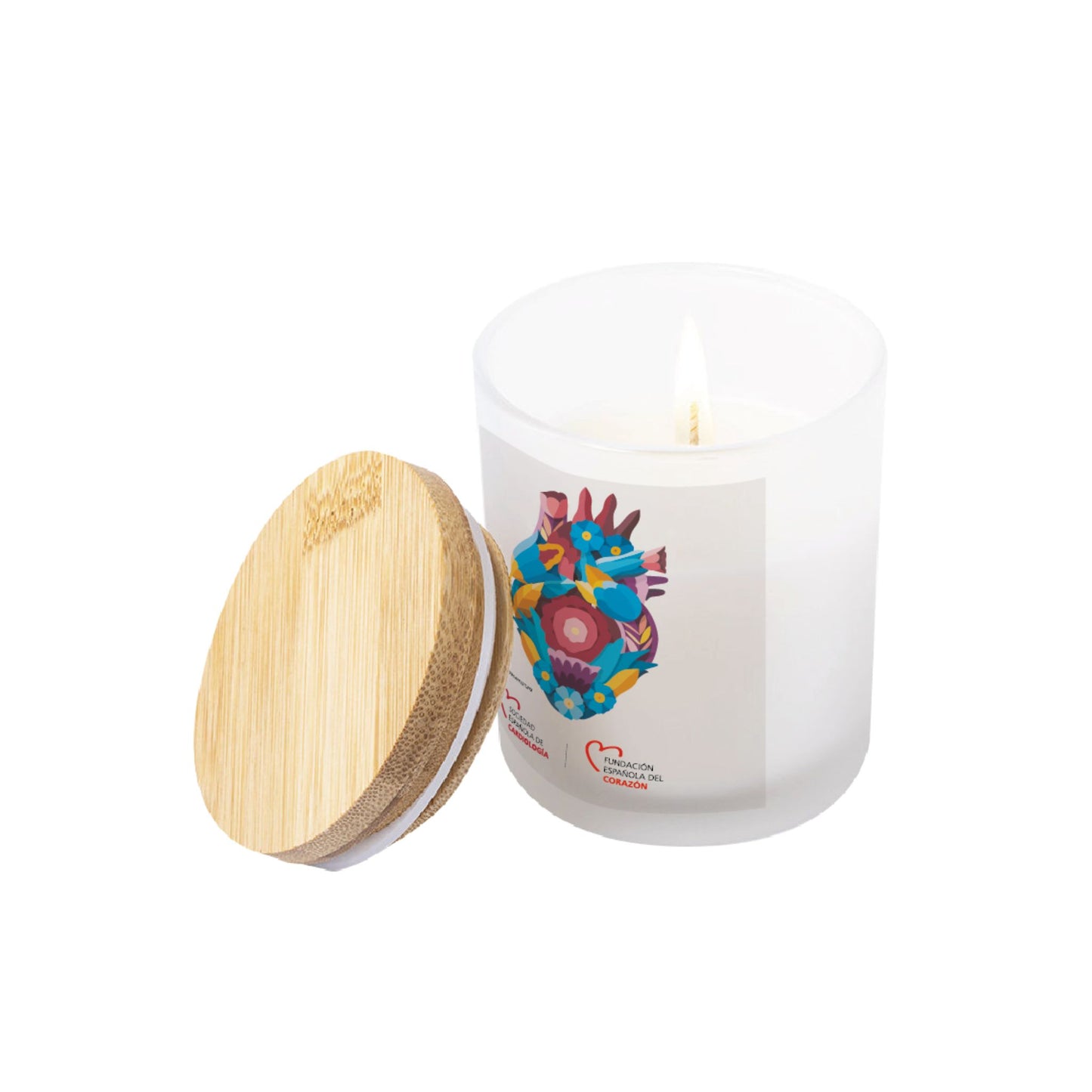 Vela aromática con tapa de bambú