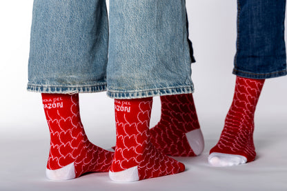Calcetines rojos y blancos " Carrera del Corazón"