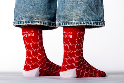 Calcetines rojos y blancos " Carrera del Corazón"