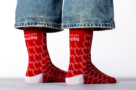 Calcetines rojos y blancos " Carrera del Corazón"