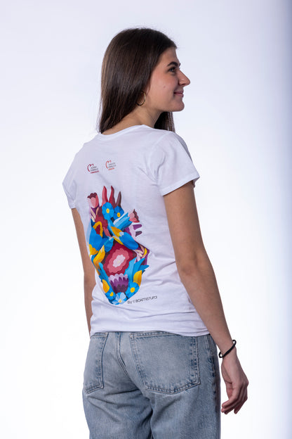Camiseta blanca mujer corazón | Algodón ecológico