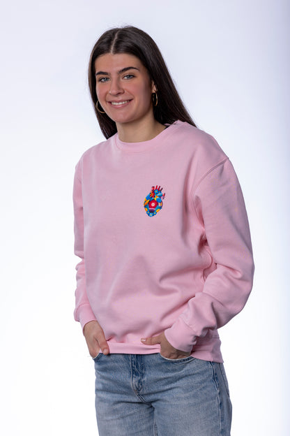 Sudadera rosa unisex de algodón