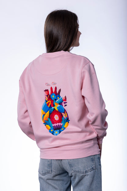 Sudadera rosa unisex de algodón