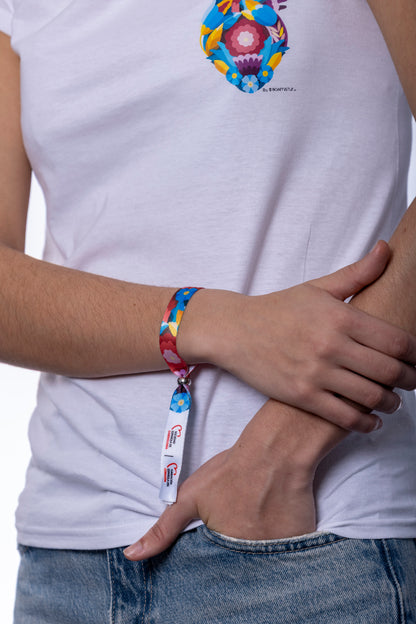 Pulsera ajustable textil solidaria