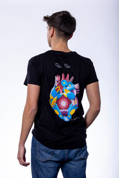 Camiseta negra hombre de algodón ecológico
