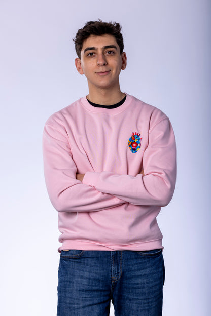 Sudadera rosa unisex de algodón