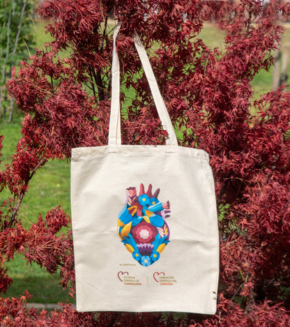 Bolsa de algodón ecológica reutilizable con asas largas