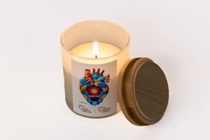 Vela aromática de vainilla con tapa de bambú