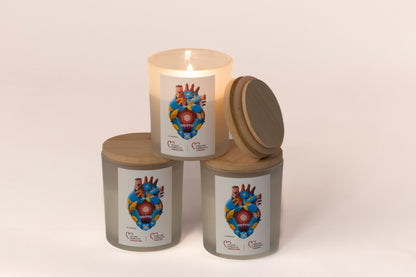 Vela aromática de vainilla con tapa de bambú